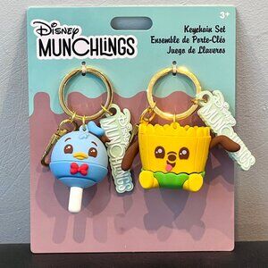 Disney Parks Munchlings Baked Treats Donald Duck & Pluto Bag Charm Keyring Set